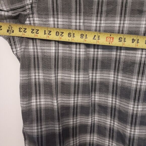 Bugatchi Classic Fit Adult Mens L Gray Plaid Long Sleeve Button Up Shirt - Picture 6 of 7